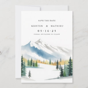 Klasse bearbeitbarer Berg Save The Date