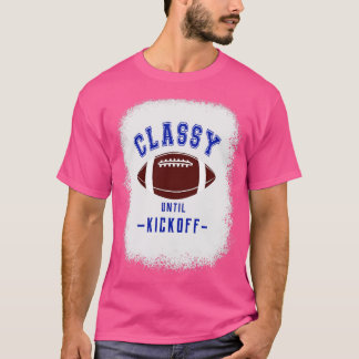 Klasse bis zum Kickoff Blauer Farbbuchstaben des L T-Shirt