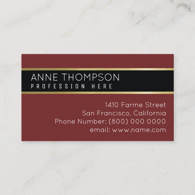 Klasse Business_Card für jeden Beruf Visitenkarte (Vorderseite)