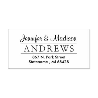 Klasse Couple Elegante Monogram Rücksendeadresse S Permastempel