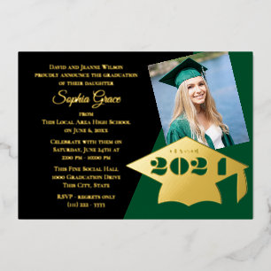 Klasse der 2023 Graduation Cap Foil Einladung