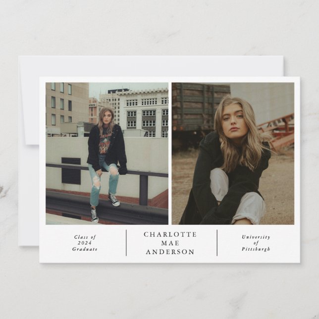 Klasse der 2025 Abschluss Ankündigung 2 Fotos (Vorderseite)