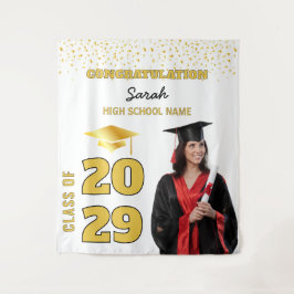 Klasse der 2025-Foto-Graduationspartei Wandteppich
