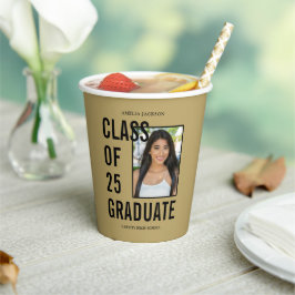 Klasse der 25 Gold-Foto-Graduationspartei Pappbecher