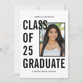 Klasse der 25 modernen Schwarz-Weiß-Graduiertengru Einladung