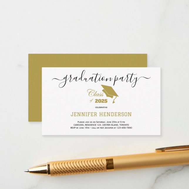 Klasse der Absolventen 2025 Begleitkarte (Vorderseite/Rückseite Beispiel)