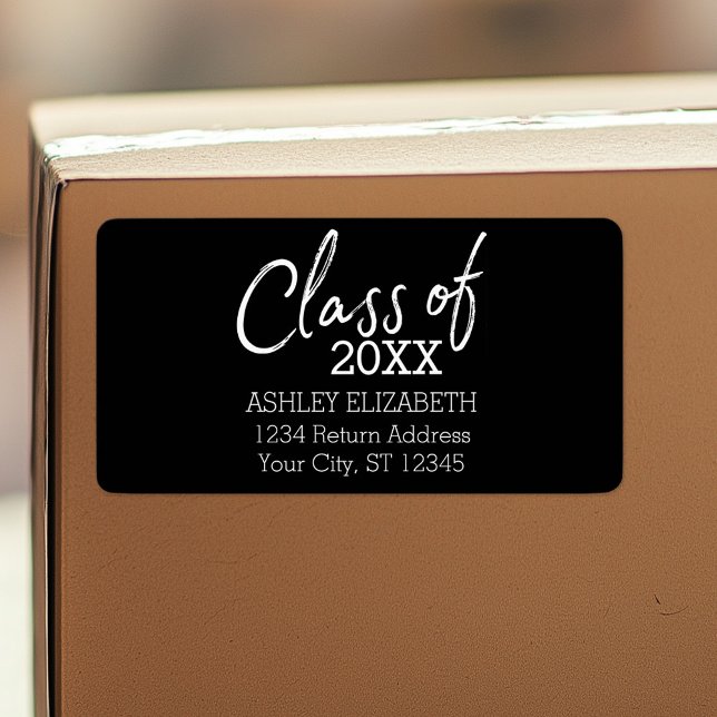 Klasse der ADD-JAHR-Graduationspartei Adressaufkleber (Custom Shipping Label with Return Address)