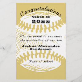 Klasse der Ankündigung des Baseball-Abschlusses Briefpapier