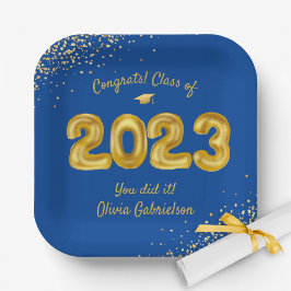 Klasse der Ballons 2023, Blue Gold Graduation Part Pappteller