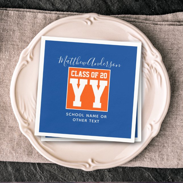 Klasse der Blauen und Orangenen Graduationspartei  Serviette (Von Creator hochgeladen)