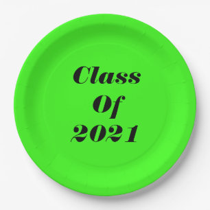 Klasse der "Custom Neon Green Graduation Party" 20 Pappteller