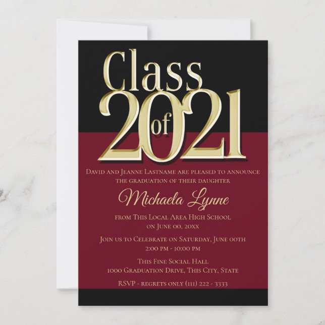 Klasse der Einladung von Burgund und Gold Grad 202 (Vorderseite)