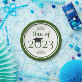 Klasse der Elegant Navy Blue Graduation Party 2023 Pappteller