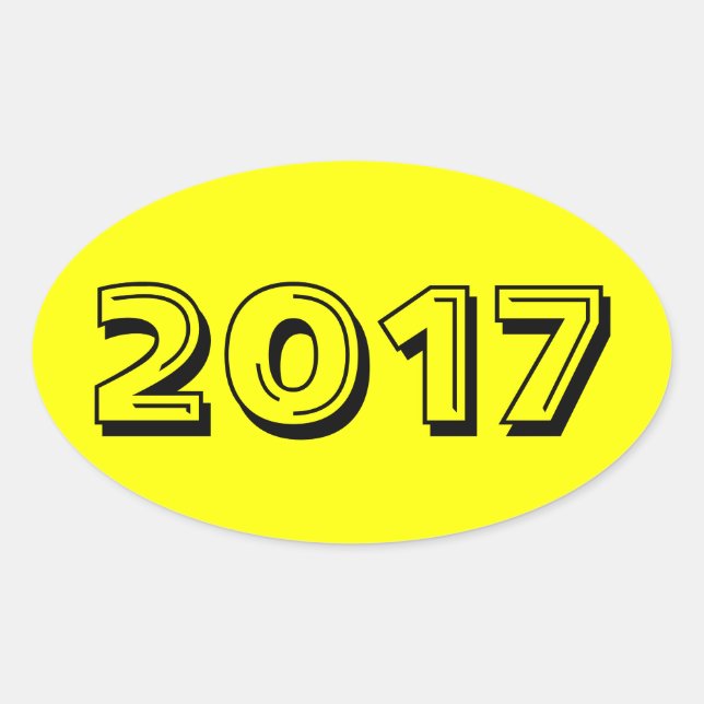 Klasse der Gelben Ovalaufkleber 2017 von Janz Ovaler Aufkleber (Vorderseite)