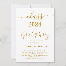 Klasse der Gold Script Graduation Party 2024 Einladung