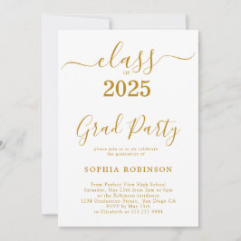 Klasse der Gold Script Graduation Party 2025 Einladung
