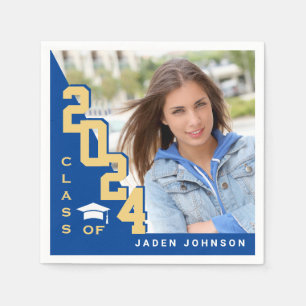 Klasse der Golden Blue FOTO Graduation Party 2024 Serviette