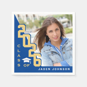 Klasse der Golden Blue FOTO Graduation Party 2024 Serviette
