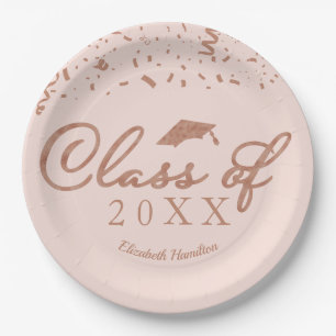 Klasse der Goldfoil-Graduation 2021 Rose Rosa Pappteller