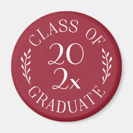 Klasse der Graduate Chic Typografy Burgundy 2025 Magnet
