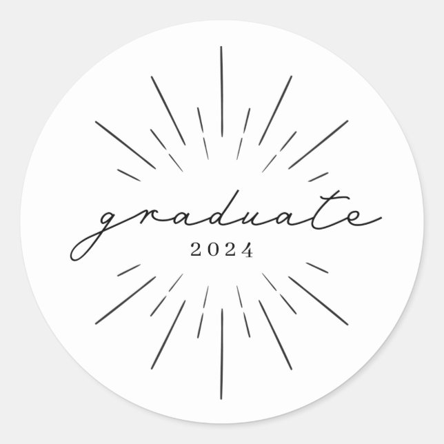 Klasse der Graduate Line Art des Abschlusses, klas Runder Aufkleber (Vorderseite)