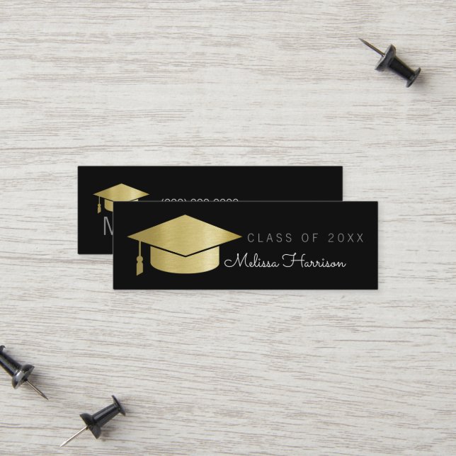 Klasse der Graduate Name Card Elegante Telefonnummerkarte (Vorderseite/Rückseite Beispiel)