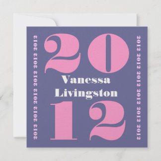 Klasse der Graduation Lila Pink Square Ver.2 Einladung