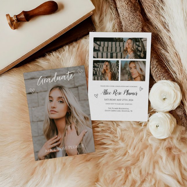 Klasse der Graduationspartei für klassisches Foto  Einladung (Von Creator hochgeladen)