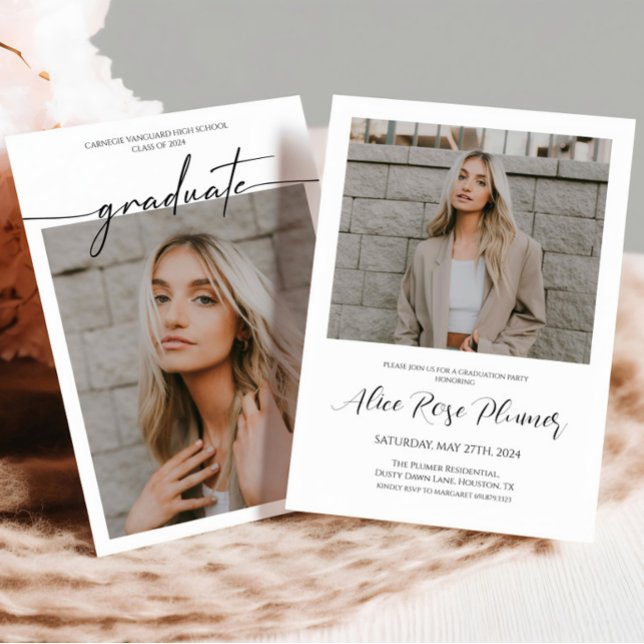 Klasse der Graduationspartei für klassisches Foto  Einladung (Von Creator hochgeladen)