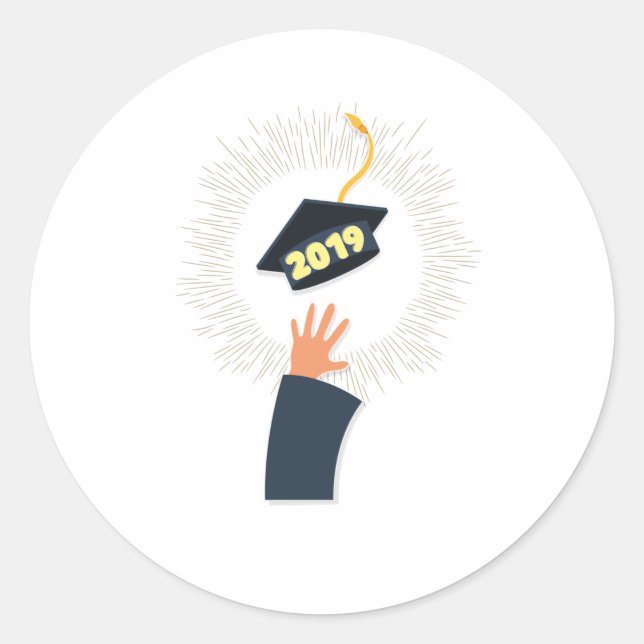 Klasse der Graduierungskappe 2019, Wiedersehen Des Runder Aufkleber (Vorderseite)