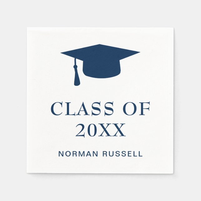 Klasse der Graduierungsklammern Navy Blue und Whit Serviette (Vorderseite)