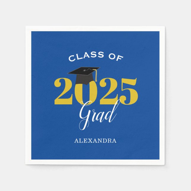 Klasse der "Grand Simple Blue and Gold Paper Plat" Serviette (Vorderseite)