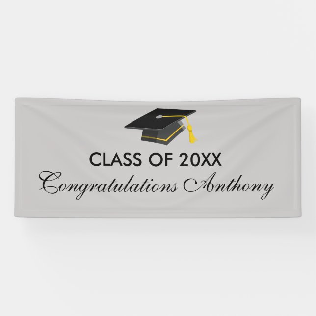 Klasse der grauen Abschluss-Fahne der Kappen-20XX Banner (Horizontal)