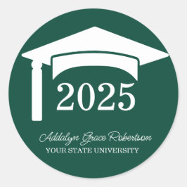 Klasse der grünen Uni der Universität Cap 2025 Runder Aufkleber