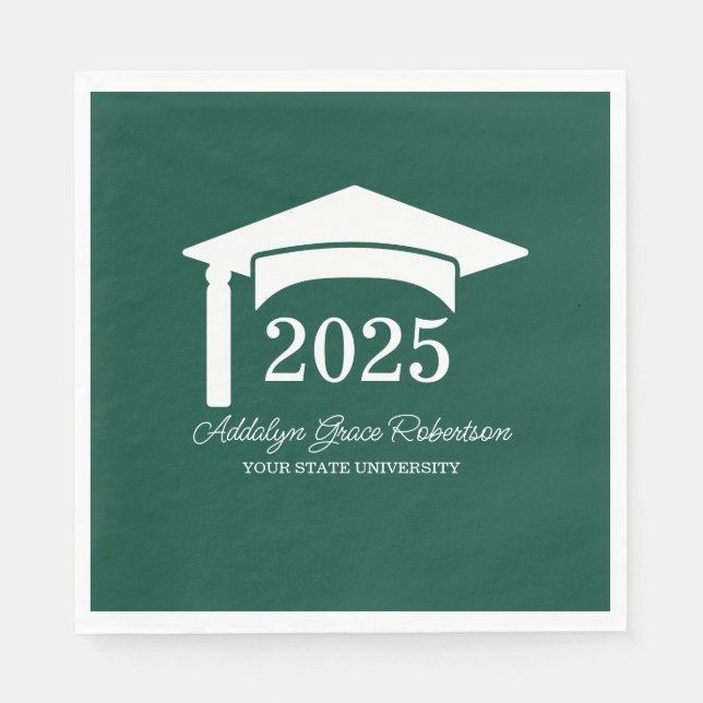 Klasse der grünen Uni der Universität Cap 2025 Serviette (Vorderseite)