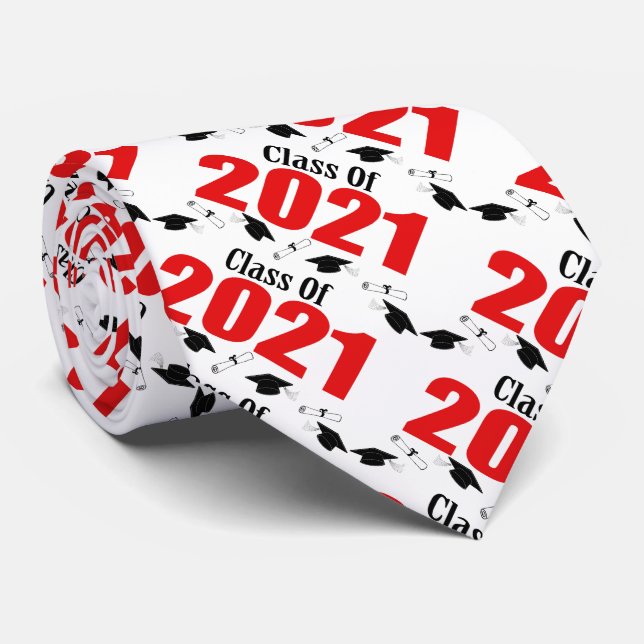 Klasse der Karten und Diplome 2021 (rot) Krawatte (Gerollt)