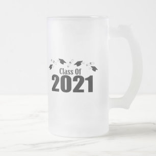 Klasse der Karten und Diplome 2021 (schwarz) Mattglas Bierglas