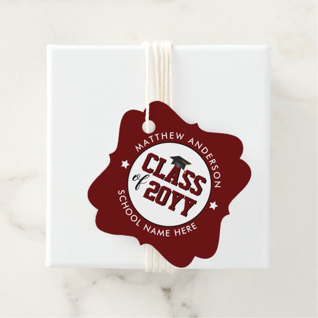 Klasse der Klassischen Burgundy-Graduationspartei  Geschenkanhänger (Beispiel)
