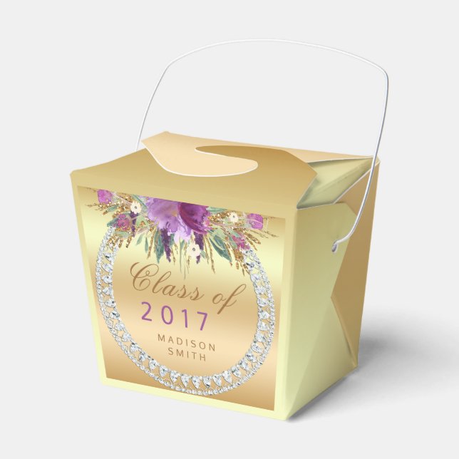 Klasse der Lila Glitzer-Blume 2017 Diamonds Gold Geschenkschachtel (Vorderseite)