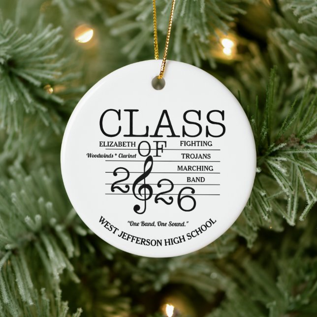 Klasse der Marching-Band-Musik 2026 Keramik Ornament (Baum)