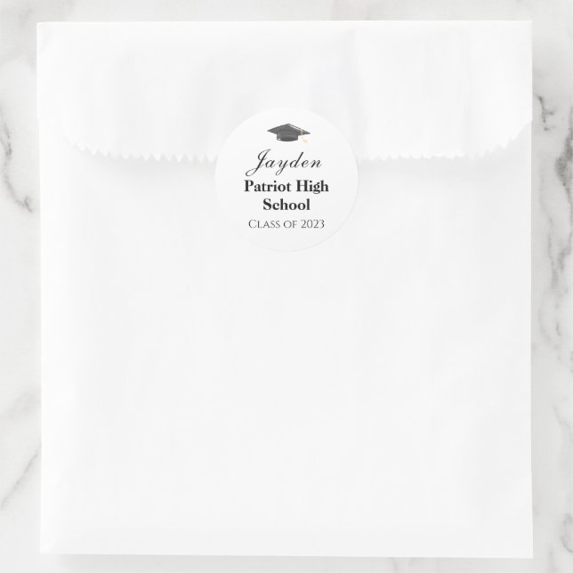 Klasse der personalisierten Graduiertenklasse Runder Aufkleber (Tasche)