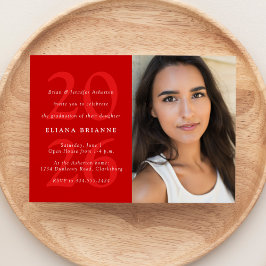 Klasse der Red Classic Foto Graduation Party 2025 Einladung