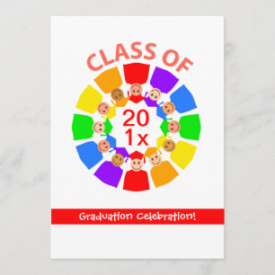 Klasse der ... Regenbogen-Blume Einladung