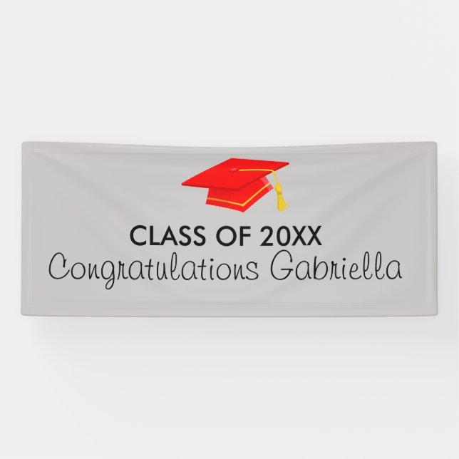 Klasse der roten Abschluss-Fahne der Kappen-20XX Banner (Horizontal)