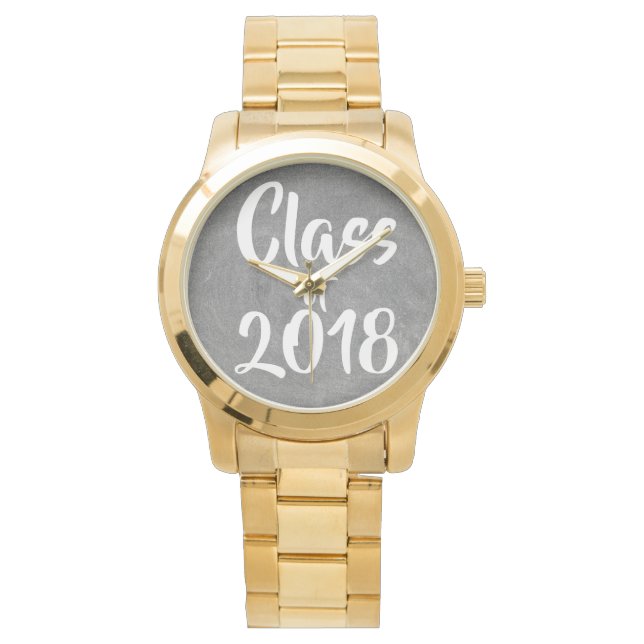 Klasse der Schwarz-weißen HalbbrettTypografie 2018 Armbanduhr (Vorderseite)
