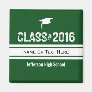 Klasse der Sporty Prep Stripe Graduation Cap 2016 Magnet