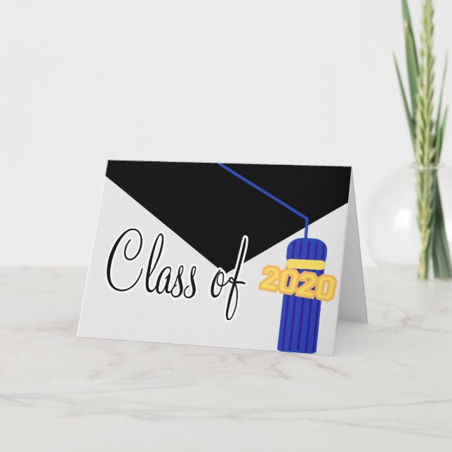 Klasse der Tassel-Abschluss-Karte 2020 (blau) Karte (Vorderseite)