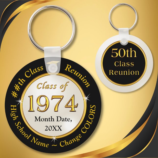 Klasse der Wiedersehen-Favors der Klasse 1974, 50. Schlüsselanhänger (Personalized, 50th Class Reunion gifts. Class of 1974, 50th Class Reunion Favors. Class reunion gift)