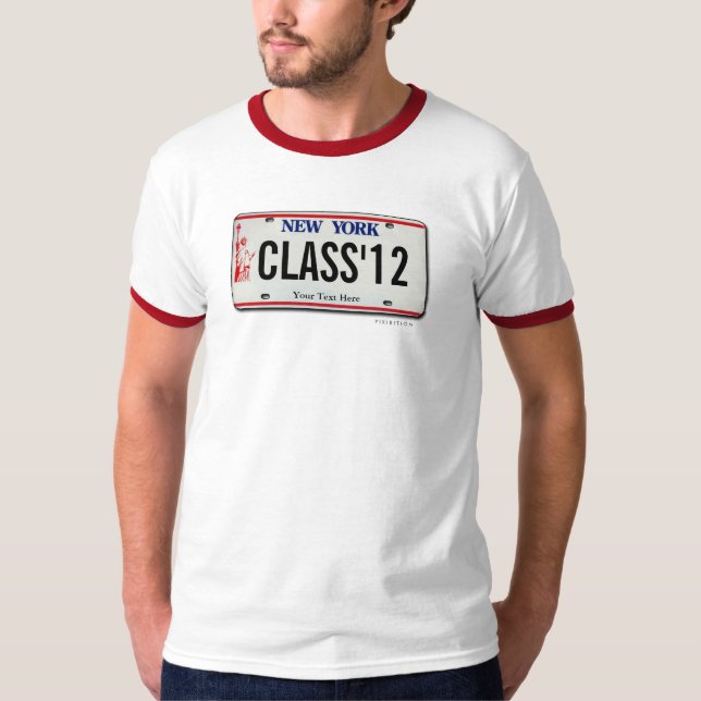 Klasse des 2012 NY Lizenz-Platten-Abschluss-T - T-Shirt (Vorderseite)