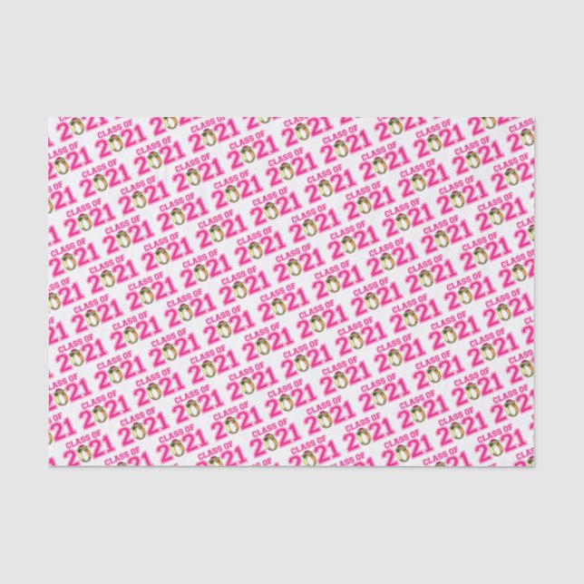 Klasse des 2021-Klasse-Ringfachpapiers (Hot Pink) Seidenpapier (Vorderseite)